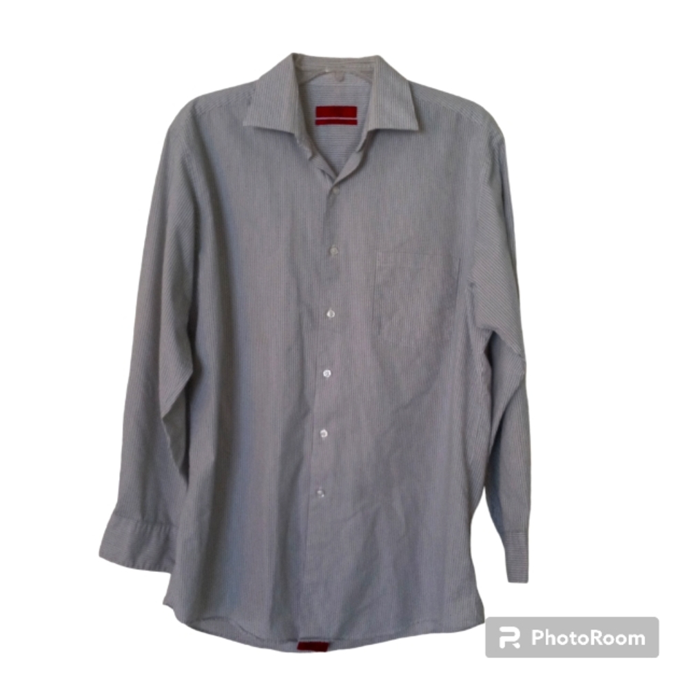 Alfani fitted stretch long sleeve button down size Large (16) mens shirt